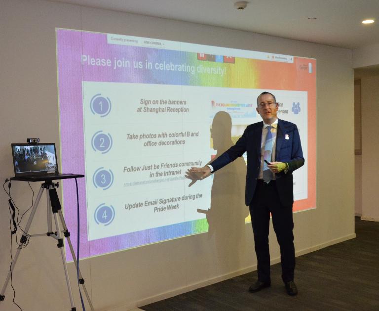 Denis Depoux, Managing Partner China, kicks off the Roland Berger Pride Week in Shanghai and Beijing