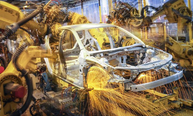 Car on production line