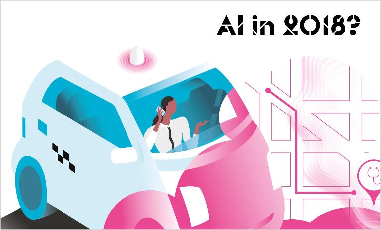 Digital PA: Amanda orders a driverless taxi to get to an early doctor's appointment. Her AI assistant set up the appointment based on her work patterns.
