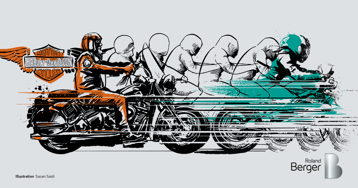 Vintage Harley-Davidson Motorcycle Club 10 x 19"  Photo Print 